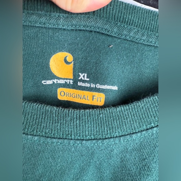 Carhartt men’s forest green original fit, long sleeve tshirt. Size XL. - Picture 3 of 5